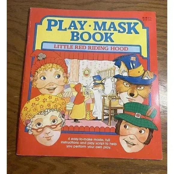 Play Mask Book **Little Red Riding Hood1990- Unused by Watermill Press - Picture 1 of 5